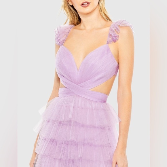 MAC DUGGAL 50670 NWT Ruffle Tiered Tulle Cut Out Gown - Picture 2 of 9